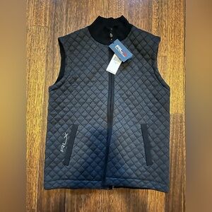 NWT Polo Ralph Lauren RLX Golf Quilted Vest Silk Blend Men’s Small Charcoal Grey